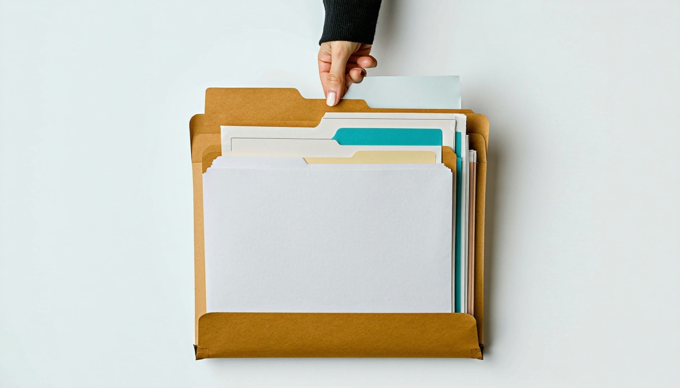 a file folder in hand with several document options eletronic aspect-1
