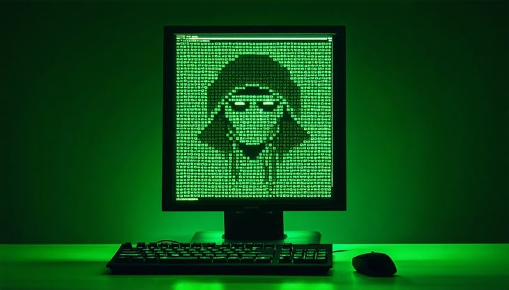 computador com simbolos de hacker com detalhe verde-1
