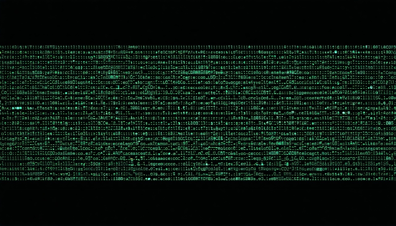 computer screen with cods and symbols tecnology hack black image-3