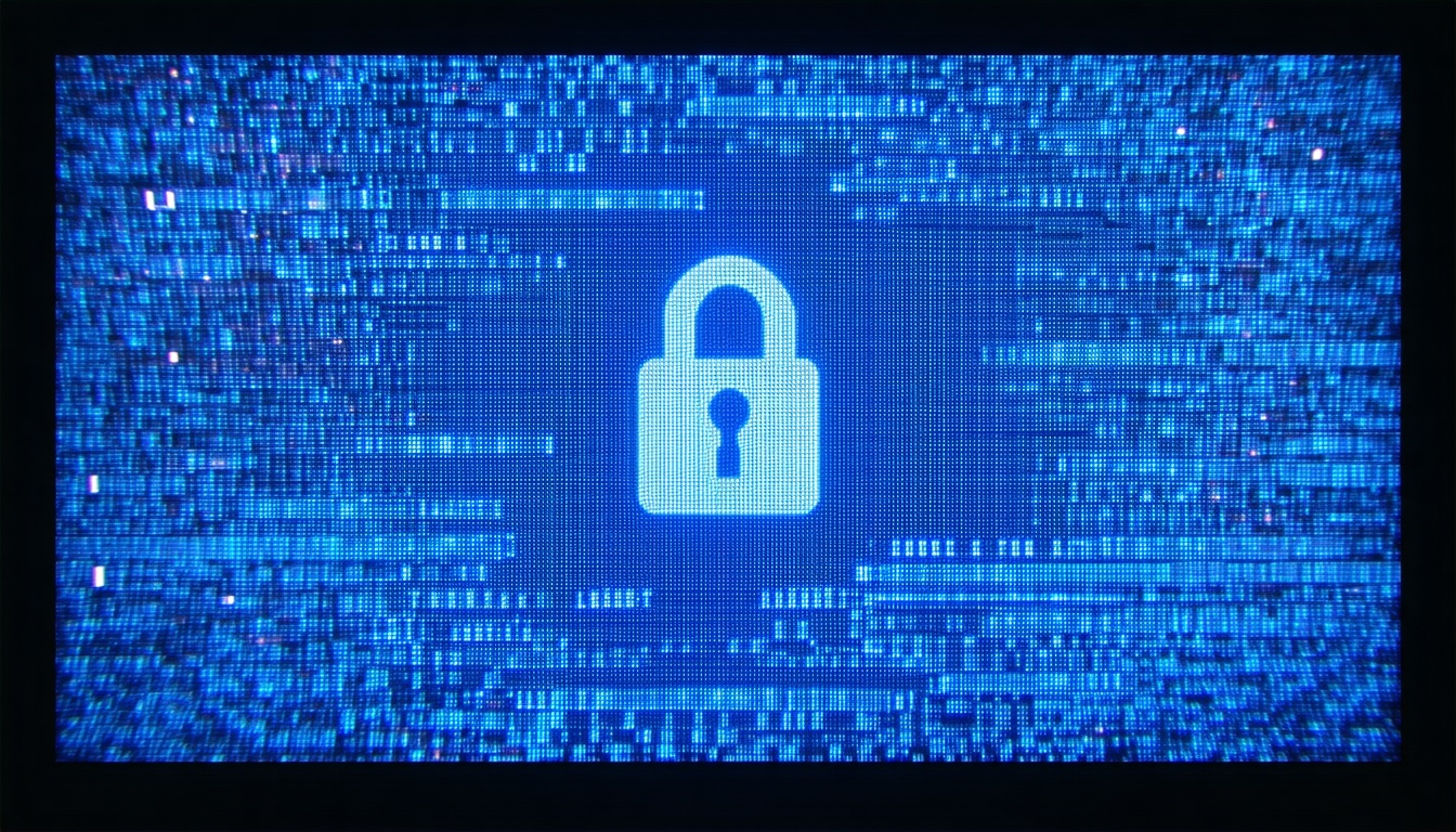 computer screen wth visible des of hackers teams technological background-1
