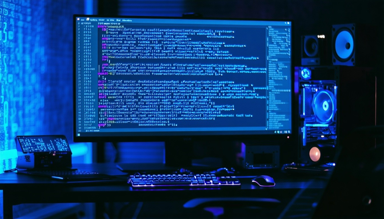 computer with cods and symbols hackers-1