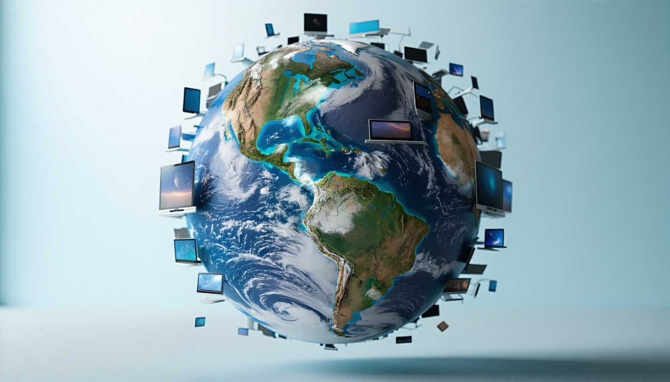 globe of the earth with alternative computer aspects floating-1