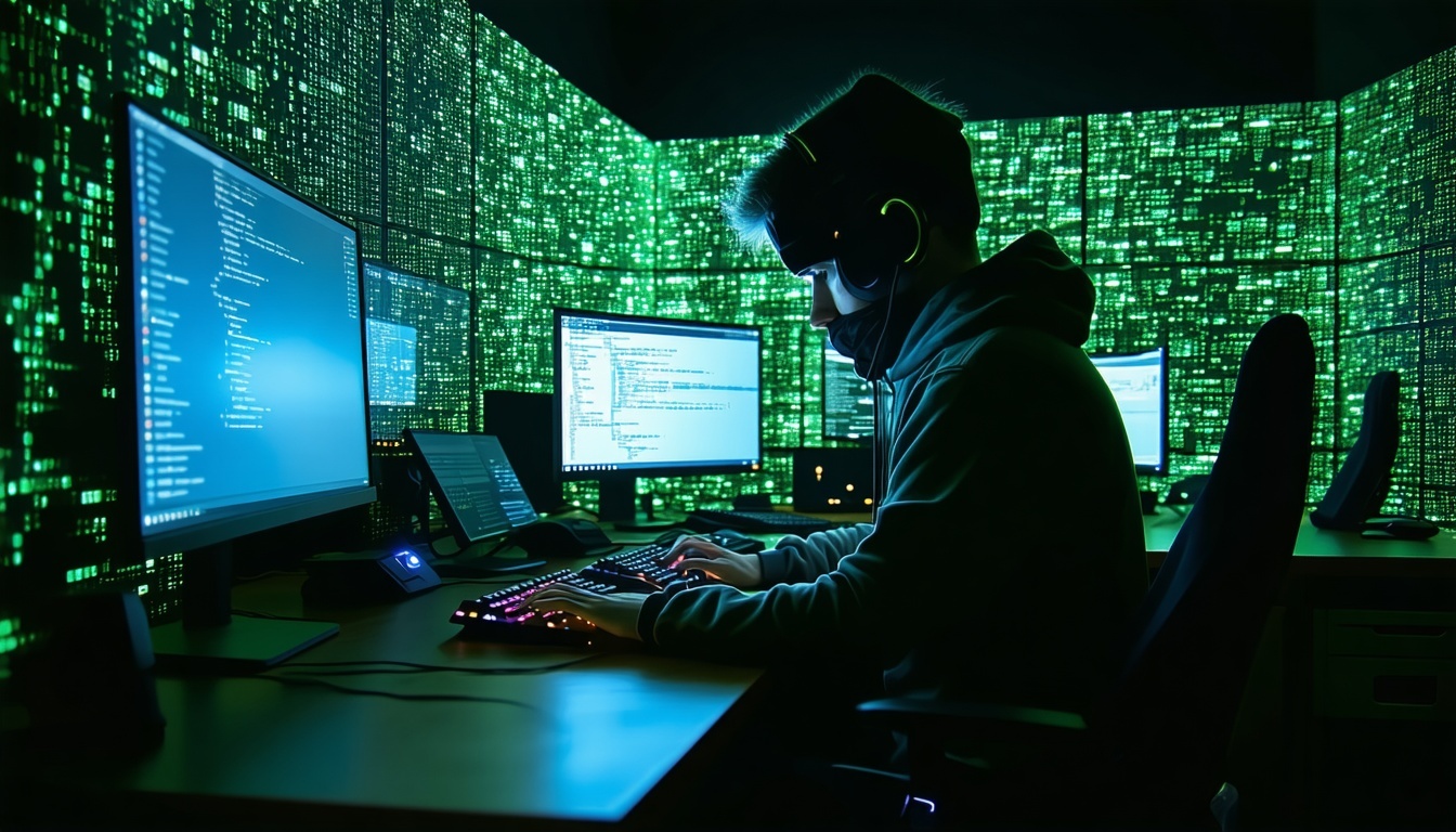 hacker cods spreading in a city of computers