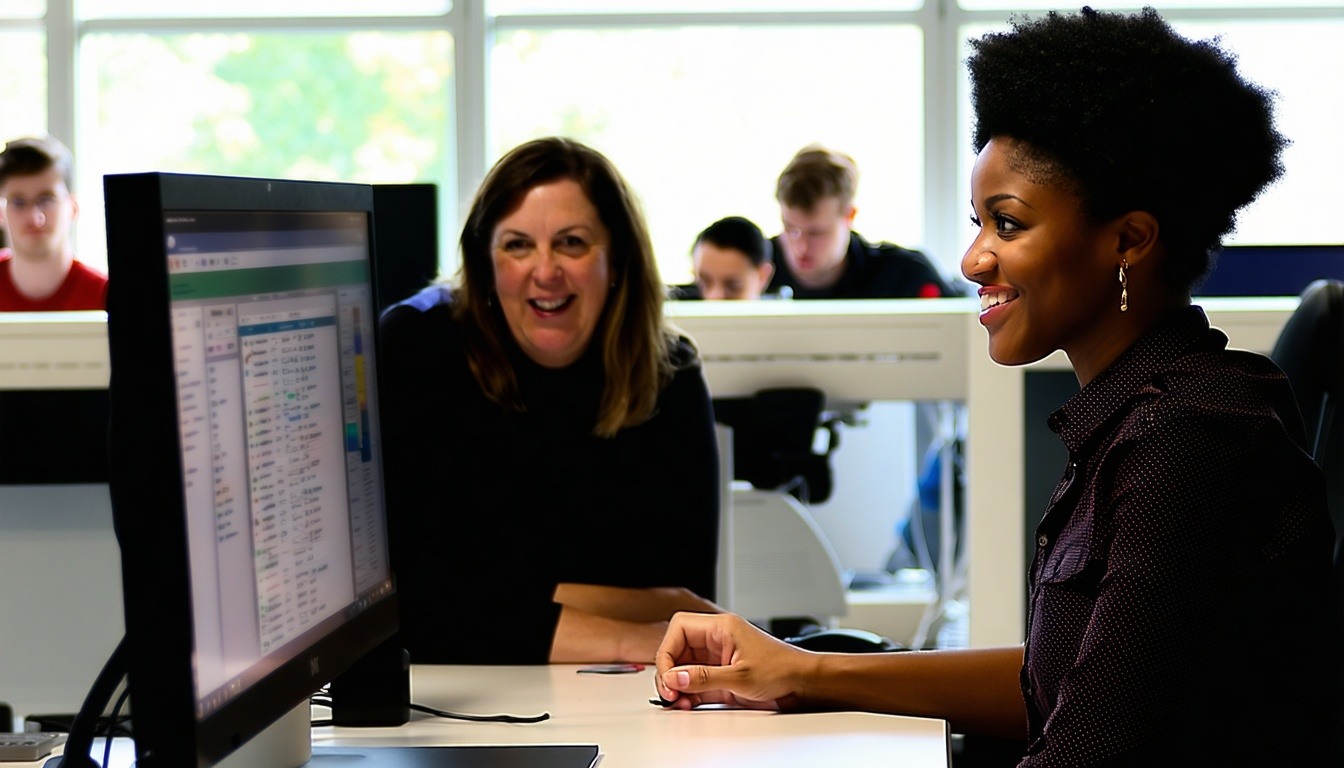 people in front a computer in escritory-1
