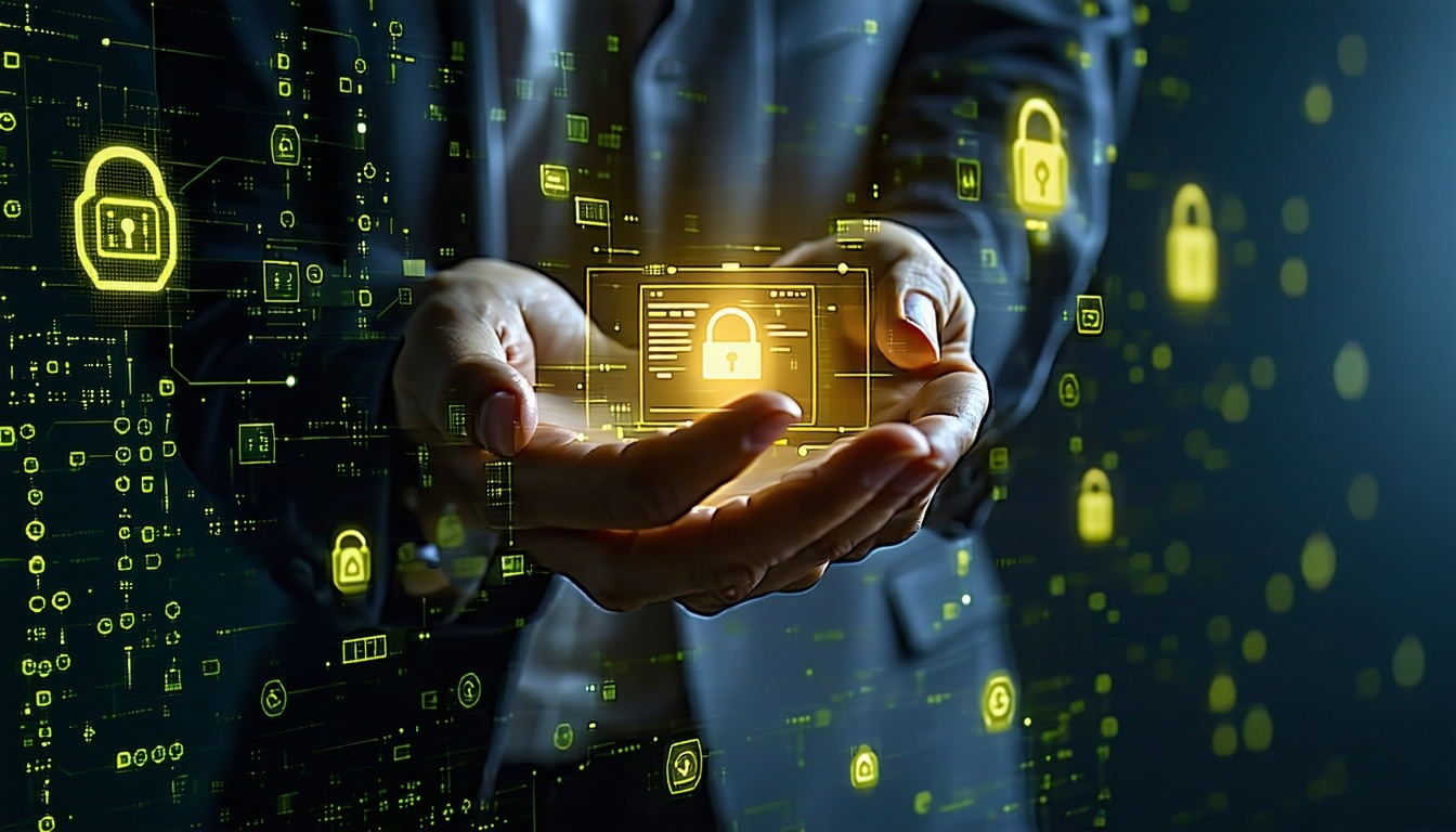 positive hands with hackers simbols