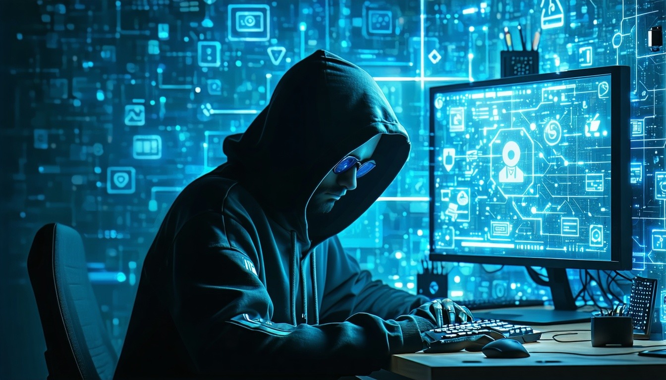 symbols  hacker in computer