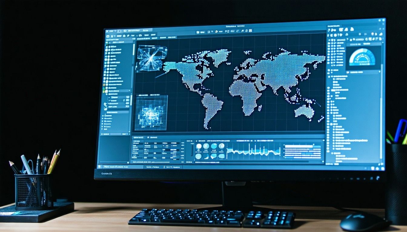 tela de computador com graficos